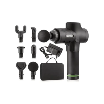 Массажер Gymtek перкуссионный со сменными насадками черный