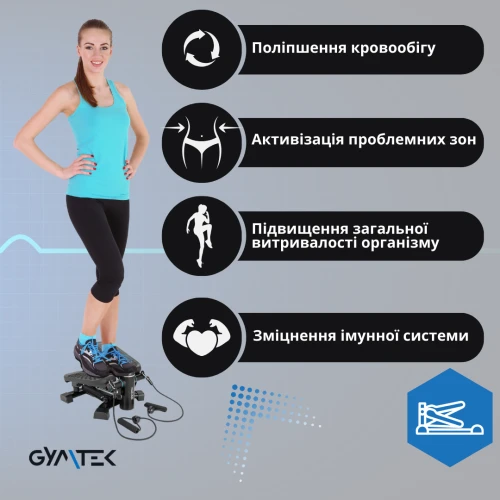 Особливості тренувань на поворотному степпері Gymtek: