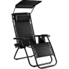 Шезлонг лежак Outtec Zero Graviti Sun раскладной с козырьком черный