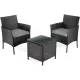 Image 1 for Садовая мебель Outtec LUXURY стол и 2 стулья черно-графитовые