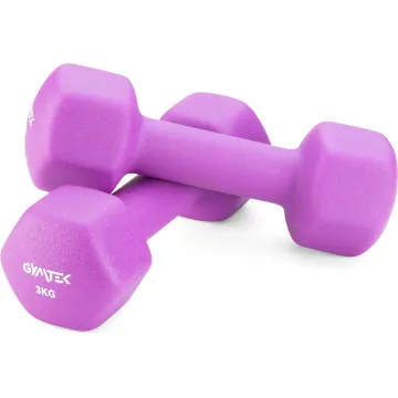Гантели для фитнеса неопреновые Gymtek Hex 2х3кг фиолетовый