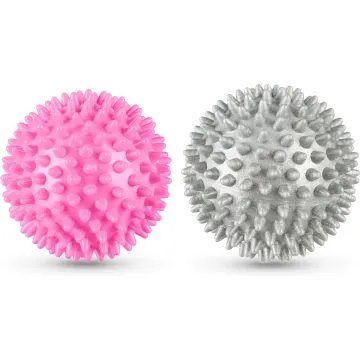 Набір масажних м'ячів Gymtek 70 мм 2 шт твердий/м'який сіро-рожевий
