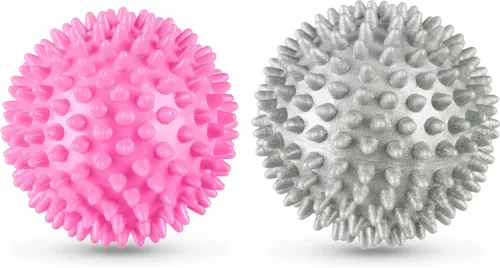 Набор массажных мячей Gymtek 70 мм 2 шт твердый/мягкий серо-розовый