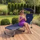 Image 6 for Шезлонг лежак садовый Outtec Lumia раскладной с козырьком темно-синий