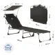 Image 15 for Шезлонг лежак садовий Outtec Lumia розкладний з дашком чорний