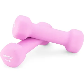 Гантели для фитнеса неопреновые Gymtek Hex 2х0,5кг розовый