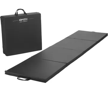 Гімнастичний мат Gymtek DuoFlex 240×120×4см складаний для фітнесу чорний