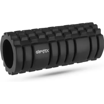 Масажний ролик Gymtek для йоги та фітнесу EVA 33*14см чорно-білий